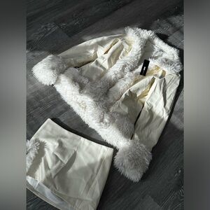 Fur 2 piece Skirt Set